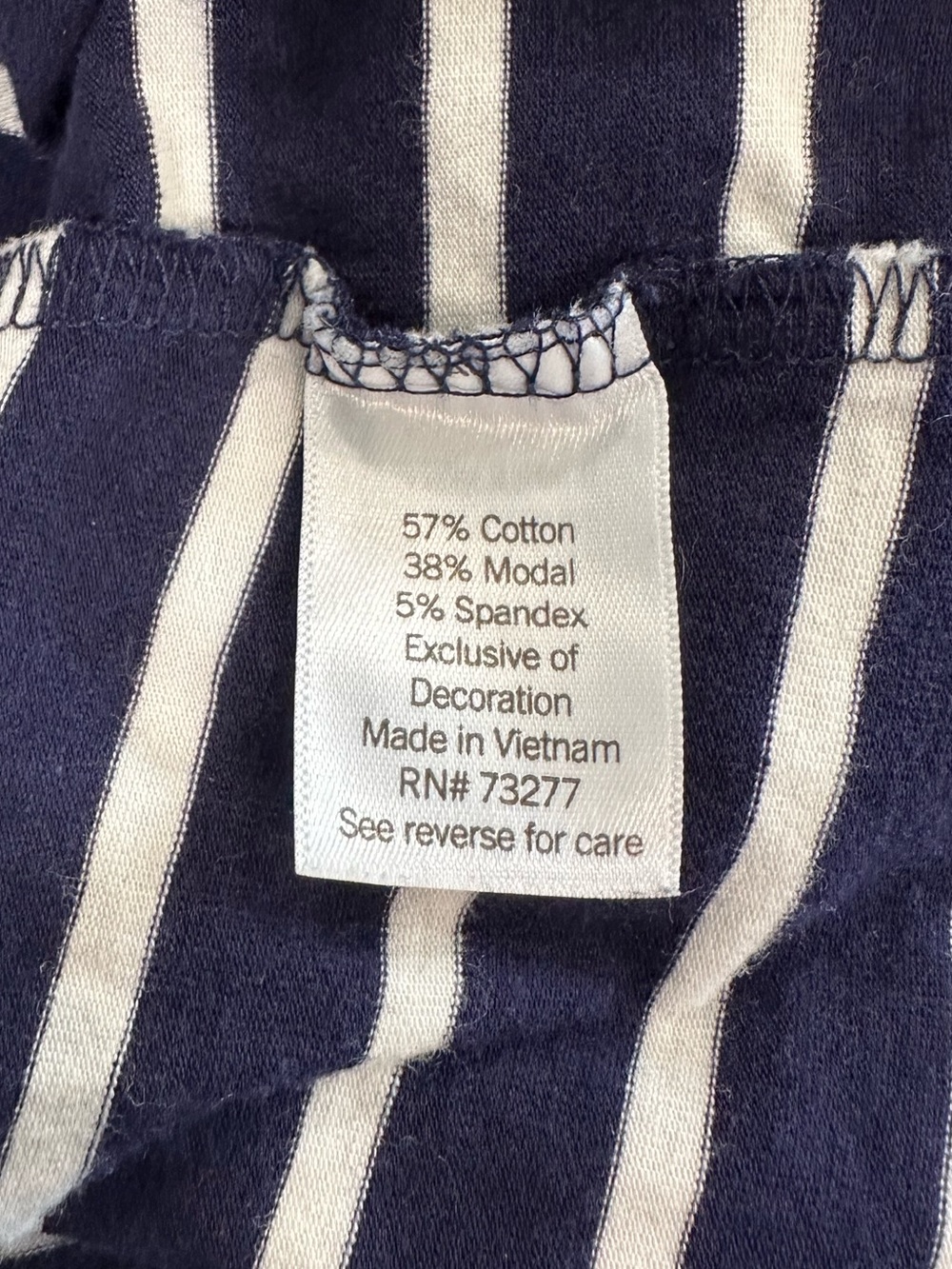 LC Lauren Conrad Women’s XL Navy Blue White Striped Long-Sleeve Shirt Top Blouse - Picture 8 of 9